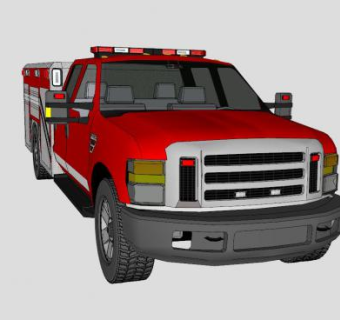 福特轻型救援车SU模型下载_sketchup草图大师SKP模型