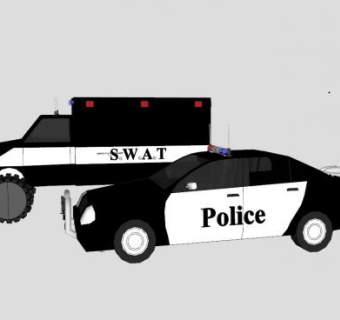 警车巡逻车SU模型下载_sketchup草图大师SKP模型