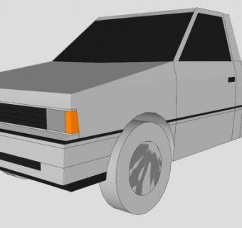 凑型型运输皮卡SU模型下载_sketchup草图大师SKP模型