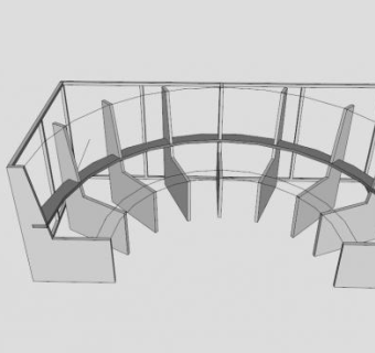 半圆形展台卡座SU模型下载_sketchup草图大师SKP模型