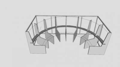 半圆形展台卡座SU模型下载_sketchup草图大师SKP模型