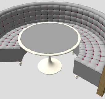 簇绒圆形餐厅SU模型下载_sketchup草图大师SKP模型