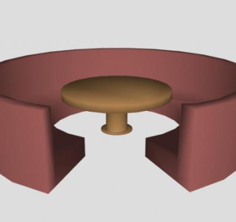 带展位圆形餐桌SU模型下载_sketchup草图大师SKP模型