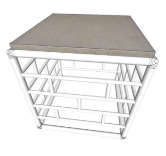 白色帆布桌子SU模型下载_sketchup草图大师SKP模型