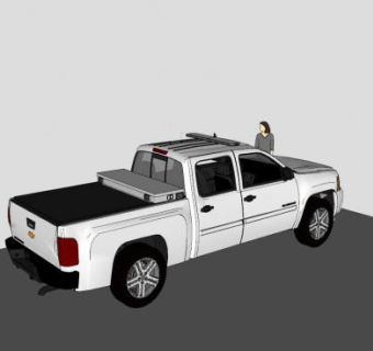 雪佛兰皮卡警车SU模型下载_sketchup草图大师SKP模型