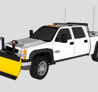 雪佛兰皮卡车犁SU模型下载_sketchup草图大师SKP模型