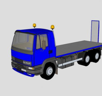 蓝色DAF拖车SU模型下载_sketchup草图大师SKP模型