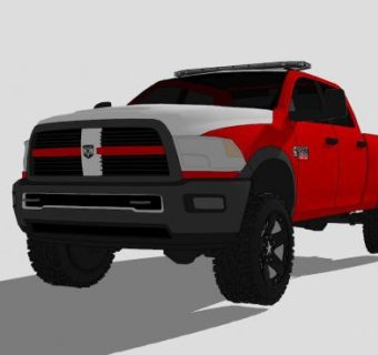 道奇皮卡救援车SU模型下载_sketchup草图大师SKP模型