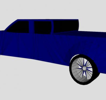 普蓝色皮卡汽车SU模型下载_sketchup草图大师SKP模型