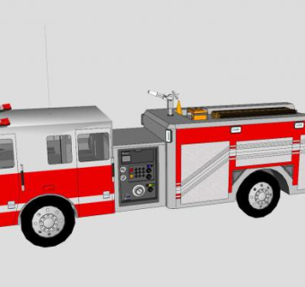 抢险消防车SU模型下载_sketchup草图大师SKP模型
