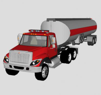 油罐运水车SU模型下载_sketchup草图大师SKP模型
