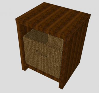 胡桃木藤条桌子SU模型下载_sketchup草图大师SKP模型