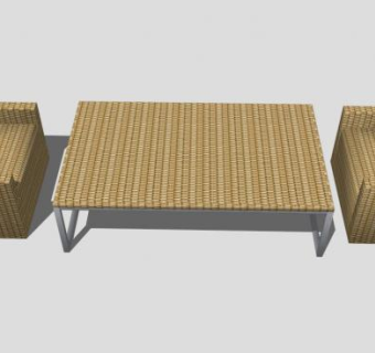 藤椅桌子SU模型下载_sketchup草图大师SKP模型