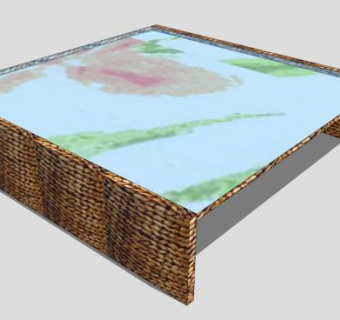 藤条桌子餐桌SU模型下载_sketchup草图大师SKP模型