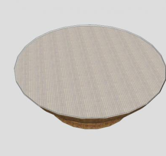 台地藤玻璃咖啡桌藤SU模型下载_sketchup草图大师SKP模型