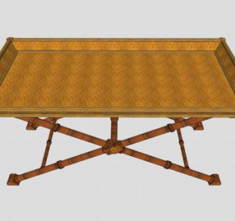 茶几用藤条竹子SU模型下载_sketchup草图大师SKP模型
