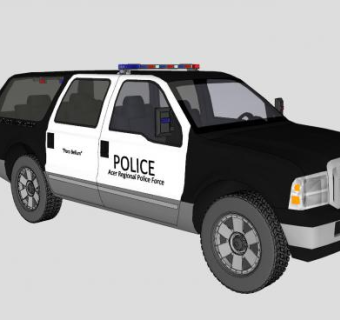 福特越野警车SU模型下载_sketchup草图大师SKP模型