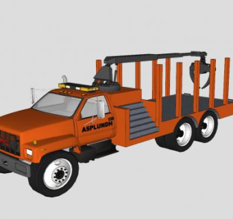 树装载机平板卡车SU模型下载_sketchup草图大师SKP模型