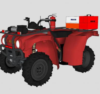 消防救援全地形车SU模型下载_sketchup草图大师SKP模型