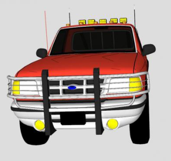 福特皮卡汽车SU模型下载_sketchup草图大师SKP模型
