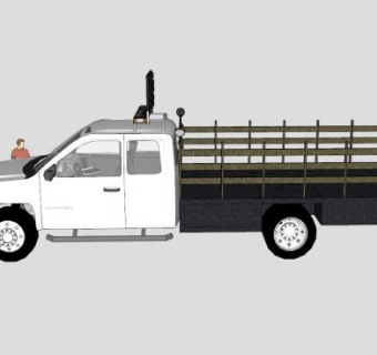 仓栅式皮卡SU模型下载_sketchup草图大师SKP模型