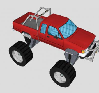 丰田塔科马皮卡SU模型下载_sketchup草图大师SKP模型