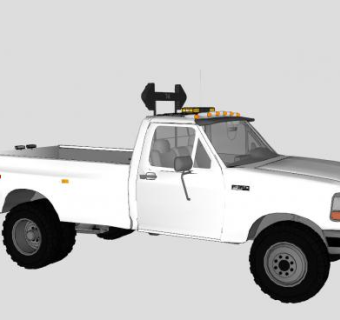 载货皮卡SU模型下载_sketchup草图大师SKP模型