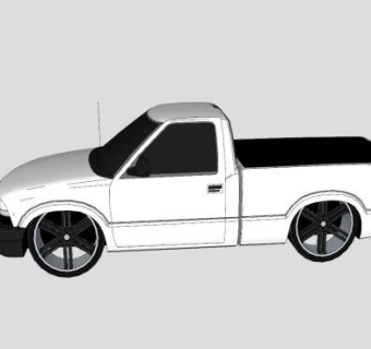 雪佛兰S-10白色皮卡SU模型下载_sketchup草图大师SKP模型
