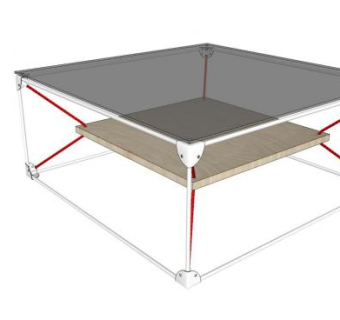 咖啡桌坡度广场餐桌SU模型下载_sketchup草图大师SKP模型