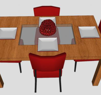 实木八仙桌子SU模型下载_sketchup草图大师SKP模型