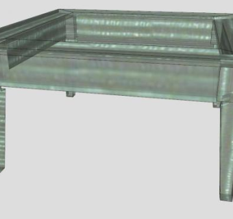 玻璃方桌SU模型下载_sketchup草图大师SKP模型