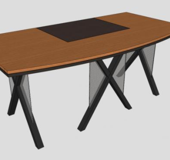 现代办公桌子老板桌SU模型下载_sketchup草图大师SKP模型