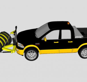 道奇皮卡犁车SU模型下载_sketchup草图大师SKP模型