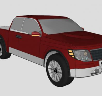 小型载货皮卡SU模型下载_sketchup草图大师SKP模型