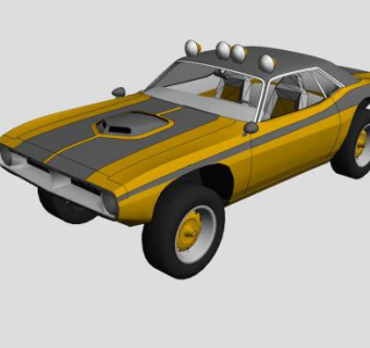 肌肉车跑车SU模型下载_sketchup草图大师SKP模型