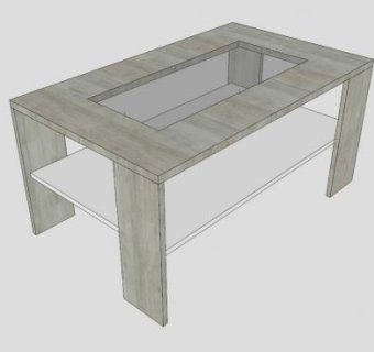 简易方形茶几SU模型下载_sketchup草图大师SKP模型