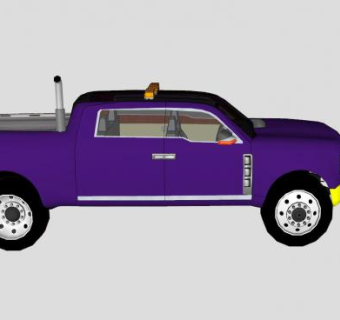 福特F250雪犁皮卡SU模型下载_sketchup草图大师SKP模型