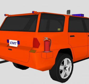 医疗救护车SU模型下载_sketchup草图大师SKP模型