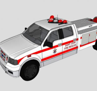小型消防车SU模型下载_sketchup草图大师SKP模型