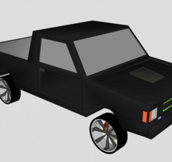 黑色皮卡汽车SU模型下载_sketchup草图大师SKP模型