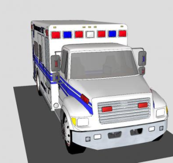 国际救护车SU模型下载_sketchup草图大师SKP模型