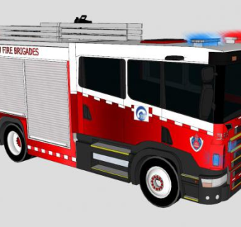 新南威尔士州消防救援车SU模型下载_sketchup草图大师SKP模型