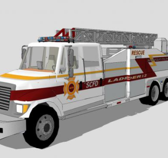 救援消防车SU模型下载_sketchup草图大师SKP模型