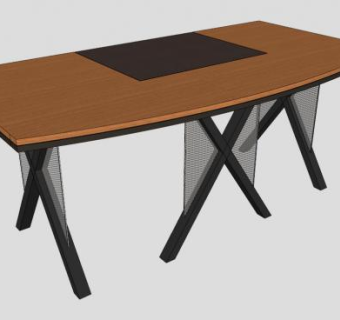 现代办公老板桌子SU模型下载_sketchup草图大师SKP模型