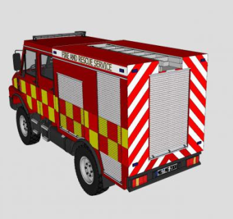 轻型消防车SU模型下载_sketchup草图大师SKP模型