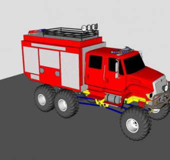 装甲消防车SU模型下载_sketchup草图大师SKP模型