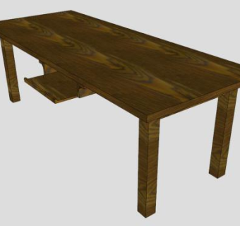 电脑桌办公桌SU模型下载_sketchup草图大师SKP模型