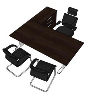 办公室老板办公桌SU模型下载_sketchup草图大师SKP模型