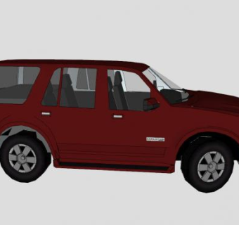 福特远征者汽车SU模型下载_sketchup草图大师SKP模型