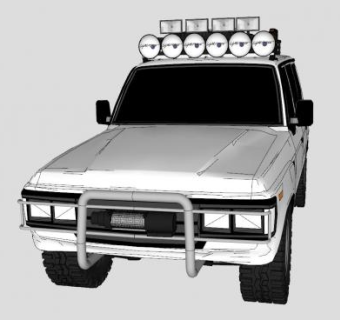 白色丰田吉普车SU模型下载_sketchup草图大师SKP模型